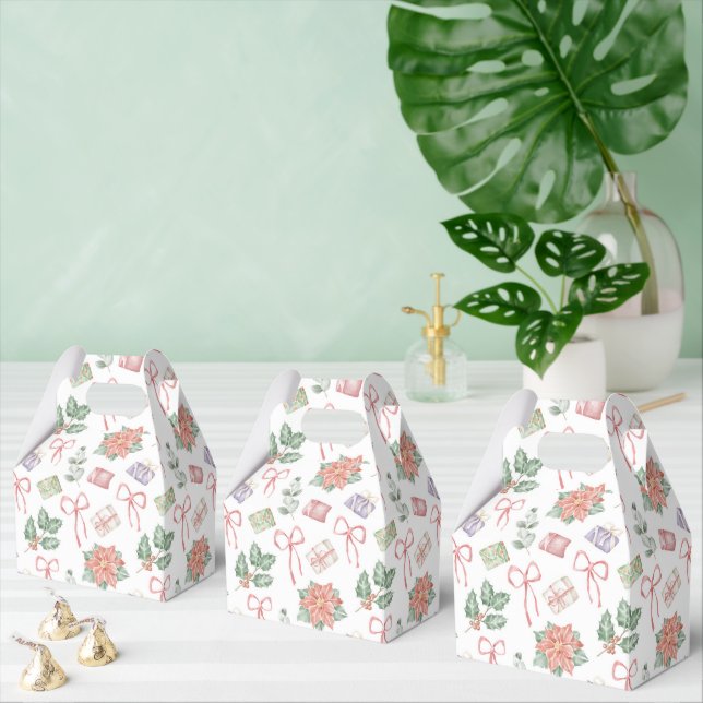 Watercolour Christmas Pattern  Favor Box (Multiple)