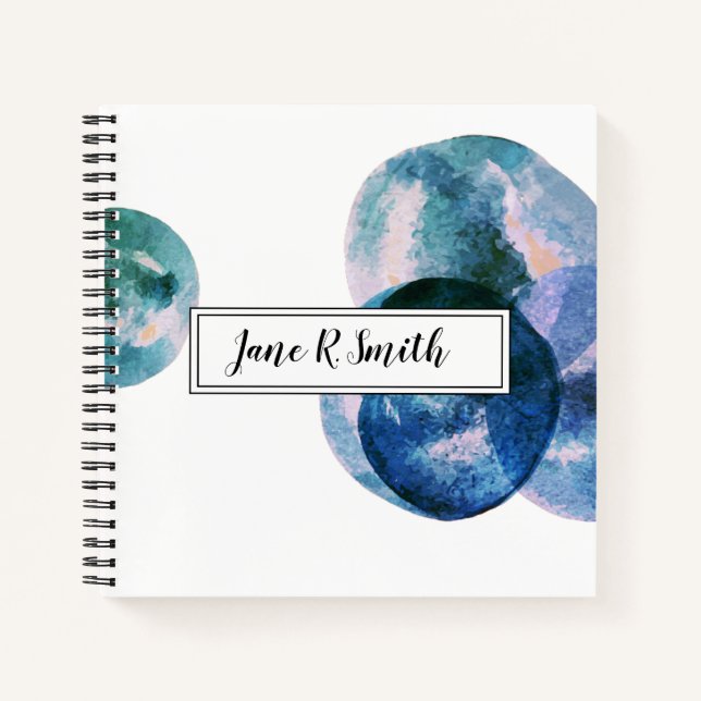 WATERCOLOUR CUSTOMIZABLE SQUARE  SPIRAL NOTEBOOK (Front)