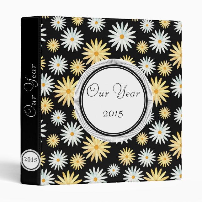 Watercolour Daisy Patterned Memory Book Binder (Front/Spine)
