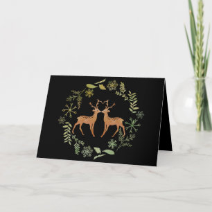 Watercolour Deer Christmas Card