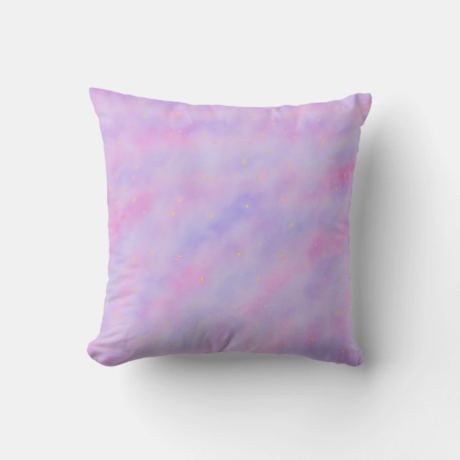 Watercolour & Dots Throw Pillow (Front)