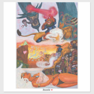 Watercolour Dragon Fantasy Eros riding Lioness