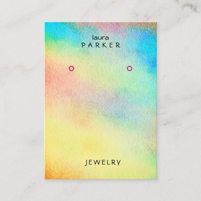 Watercolour Earring Designer Display Jewellery  Bu Business Card (Front)