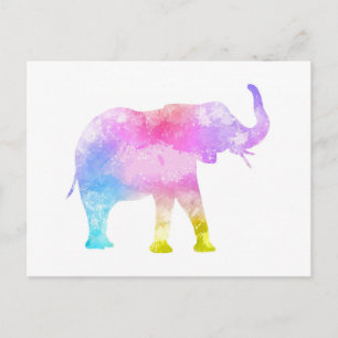 Watercolour Elephant Postcard