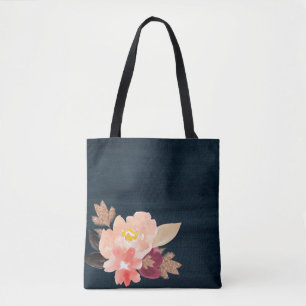 Watercolour Fall Flowers Tote Bag