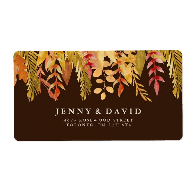 Watercolour Fall Wedding Address Labels (Front)