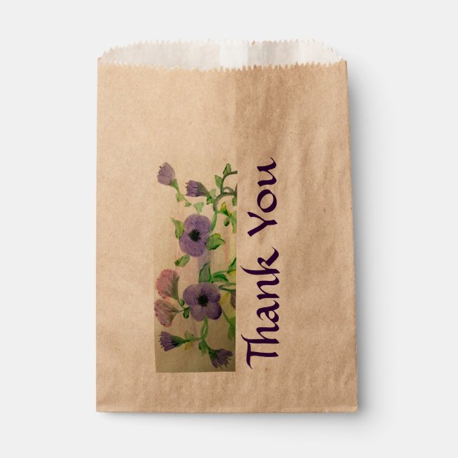 Watercolour Favour Thank You Favour Bag (Front)