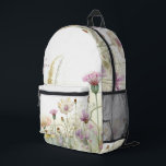 Watercolour field of wild flowers printed backpack<br><div class="desc">Watercolour field of wild flowers</div>