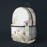 Watercolour field of wild flowers printed backpack<br><div class="desc">Watercolour field of wild flowers</div>