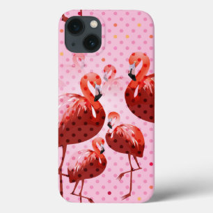 Watercolour Flamingo Pattern iPhone 13 Case