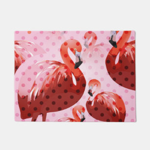 Watercolour Flamingo Pattern Doormat