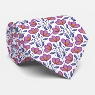 Watercolour Flora Motif Tie
