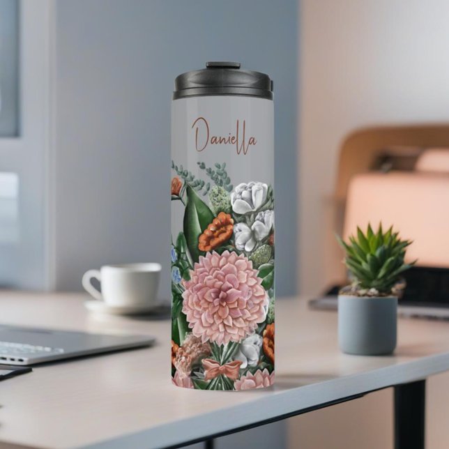 Watercolour Floral Bouquet  Thermal Tumbler (Creator Uploaded)