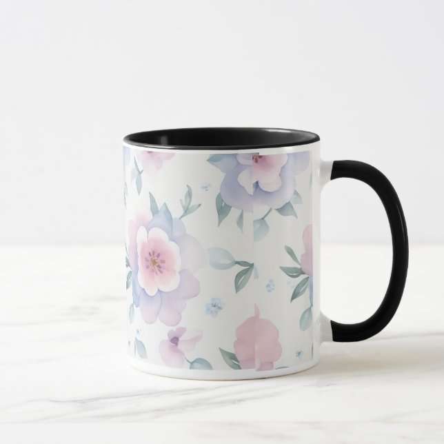 watercolour floral flower coffee mug (Right)