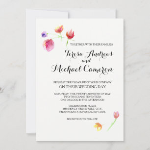 Watercolour Flower Wedding Invitations