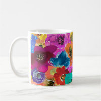 Watercolour Flowers Bright and Happy Mug