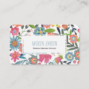 Watercolour Flowers   Monogram   Business Cards