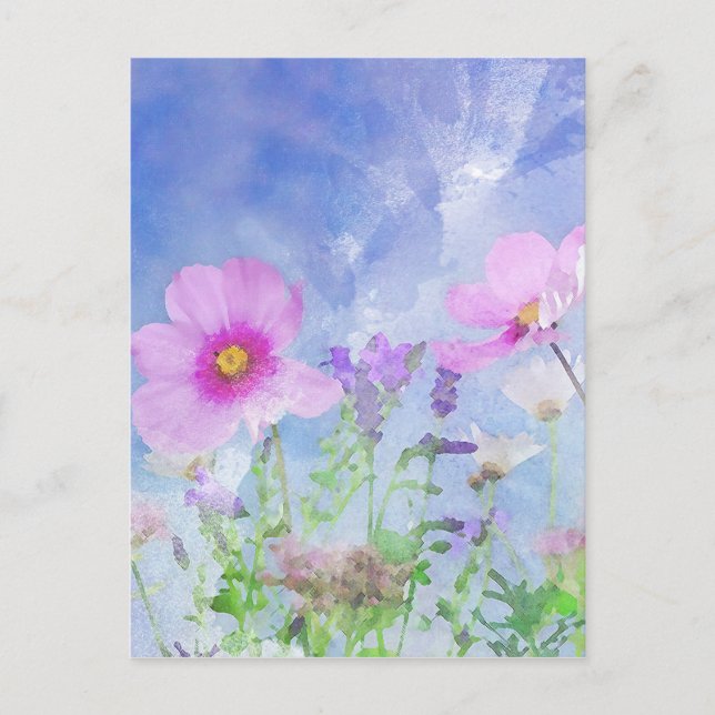 Watercolour flowers postcard (Front)