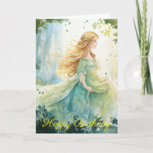 Watercolour Forest Princess Card