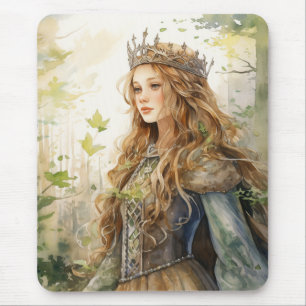 Watercolour Forest Princess Mouse Pad