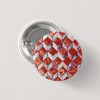 Watercolour geometric illusion 1 inch round button