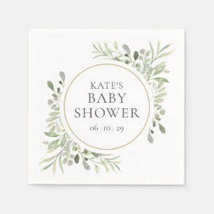 Watercolour Greenery Baby Shower/Sprinkle/Couple Napkin