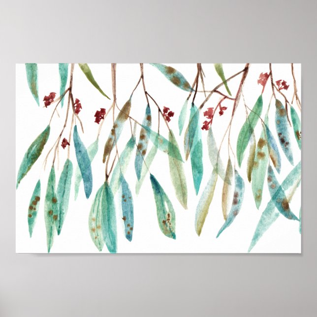 Watercolour gumleaves poster (Front)