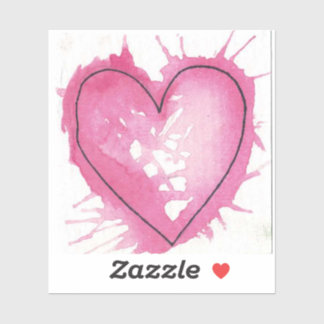 Watercolour Heart Sticker