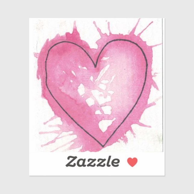 Watercolour Heart Sticker (Sheet)
