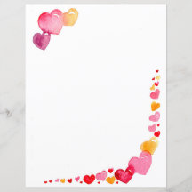 Watercolour Heart Writing Paper