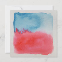 Watercolour Horizons Red Blue Customizable Card