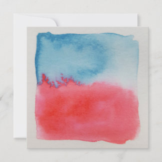 Watercolour Horizons Red Blue Customizable Card