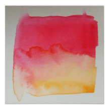 Watercolour Horizons Yellow Red Poster Print