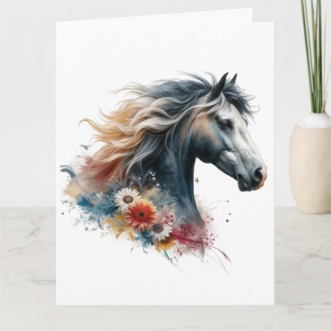 Watercolour Horse Card (Front)