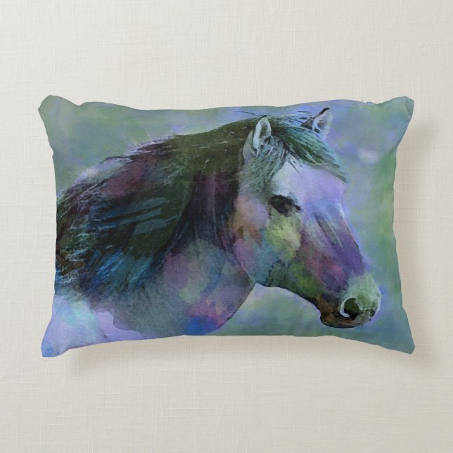 Watercolour Horse Decorative Pillow (Front)