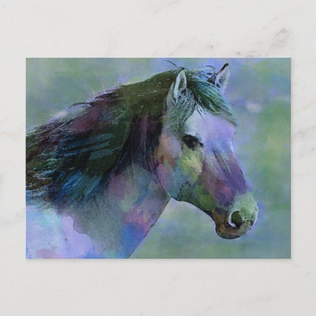 Watercolour Horse Postcard (Front)