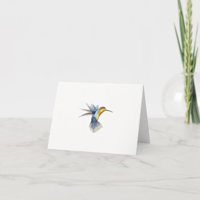 Watercolour Hummingbird Blank Card (Front)