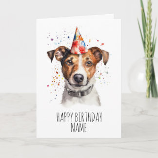 Watercolour Jack Russell Birthday Card