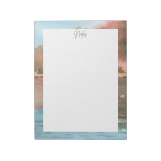 Watercolour Landscape Bordered  Notepad