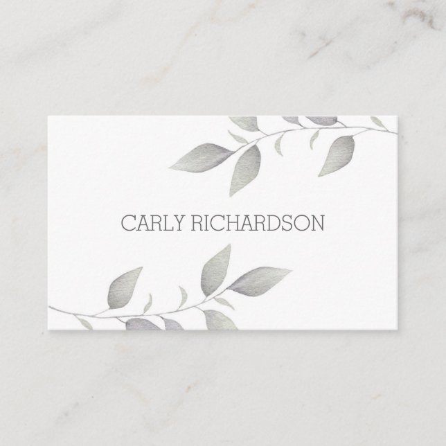 Watercolour Leaf Business Card (Front)