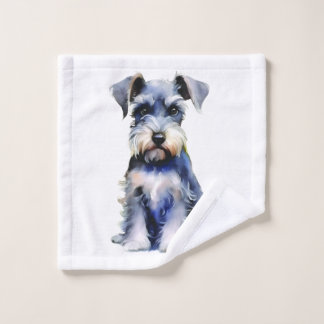 Watercolour Miniature Schnauzer Wash Cloth