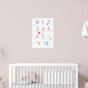 Watercolour Numbers Poster