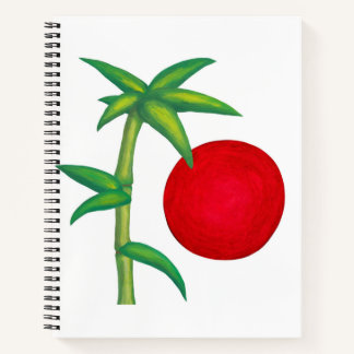 Watercolour painting asia spirit sun bamboo notebook