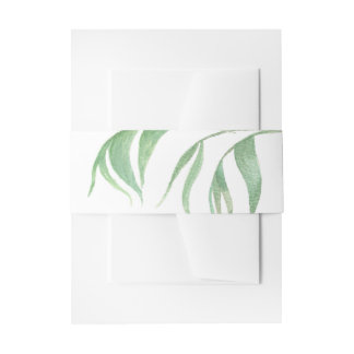 Watercolour Palm Leaf Invitation Belly Band
