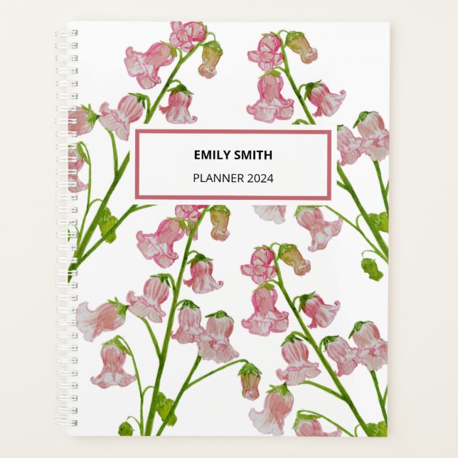 Watercolour Pink Florals Weekly Planner (Front)