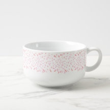 Watercolour Pink Petal Confetti Soup Mug