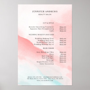 Watercolour Pricelist Poster