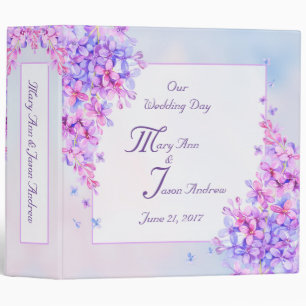 Watercolour Purple Lilac Flower 2" Binder