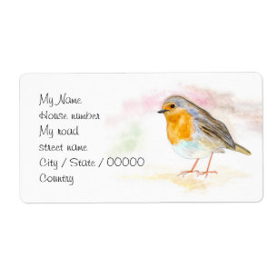 Watercolour Robin - Return Address Labels