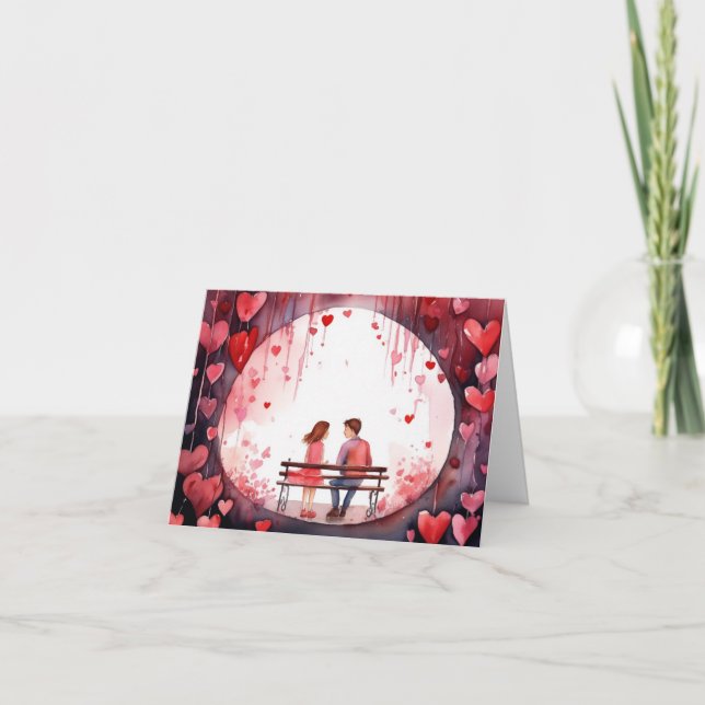 Watercolour Romantic  Card (Front)